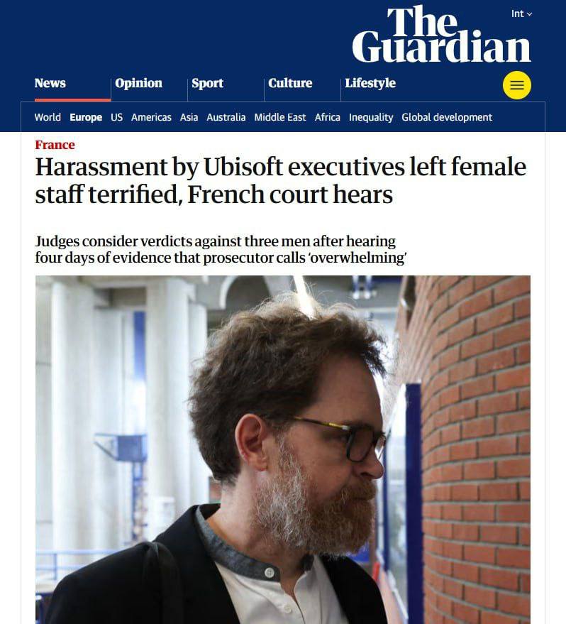 На начальство Ubisoft подали в СУД — началось масштабное разбирательство из-за токсичной атмосферы в компании и харассмента. Список обвинений просто шокирует: — Мужики играли в «догонялки», где нужно было ущипнуть другого за половой орган. — Мусульманке в Рамадан ставили на ПК обои со свининой и делали мемы про террористов. — Часто включали п но через колонки в офисе, делали непрошенные массажи и играли в «игры» с домогательствами. — Девушек приматывали скотчем к стулу и отправляли кататься в лифте. — На корпоративе одну девушку хотели даже изнасиловать сразу несколько мужчин. — Боссы специально выпускали газы в лицо работникам. Обвиняются трое человек, и все они из руководства. Вину никто не признает. Пожалуй, хватит на сегодня интернета. Техно