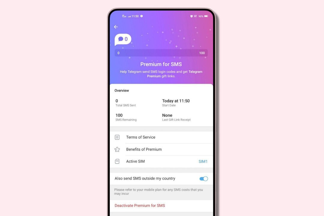 Telegram начал предлагать некоторым российским пользователям участие в программе рассылки одноразовых SMS кодов в обмен на Premium подписку Участники должны согласиться на использование их номера телефона для рассылки до 100 сообщений в месяц Пока возможность появилась у небольшого числа пользователей Android а отказаться от участия можно в любой момент отмечают СМИ vc ru telegram 2308875