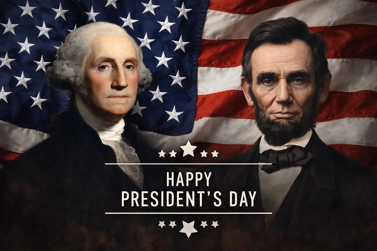 Сегодн День президентов Presidents Day федеральный праздник в США который отмечается в третий понедельник февраля Изначально он был посвящён дню рождения George Washington а позже стал днём чествования всех американских президентов включая Abraham Lincoln