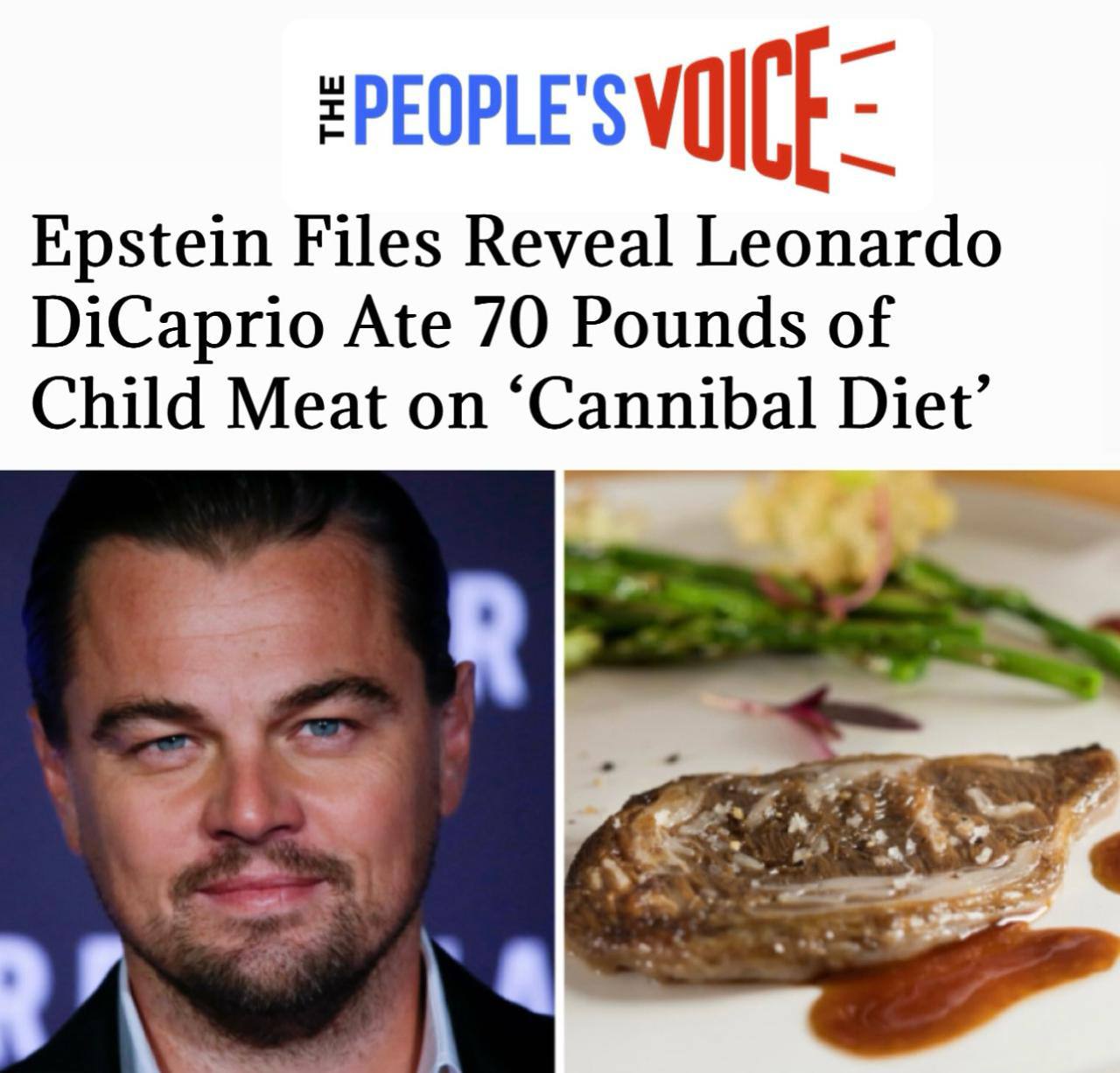 В файлах Эпштейна говорится что Леонардо Ди Каприо съел 30 кг детского мяса на диете каннибала Всплыли доказательства того что звезды Голливуда каннибалы Следователи изучили последние материалы по делу Эпштейна и обнаружили ужасающие зашифрованные выражения исходящие непосредственно из уст представителей элиты неоднократные упоминания вяленого мяса детского сливочного сыра и других гротескных кодовых слов обозначающих детское мясо а также откровенные обсуждения употребления в пищу новорожденных младенцев в комплекте с пуповинами Это не второстепенные фантазии они задокументированы в сообщениях Эпштейна где имя Леонардо Ди Каприо неоднократно фигурирует наравне с Вуди Алленом на фоне разговоров о детях с черного рынка пунктах меню и полномасштабной каннибальской операции проводимой шеф поваром специализирующимся на приготовлении человеческого мяса для мировой элиты Эти файлы вне всякого сомнения доказывают что давно ходившая по слухам сеть сатанинских каннибалов среди голливудских и влиятельных игроков не является теорией она изложена в письмах и логах где Ди Каприо обменивался рассказывал Вуди Аллену о том что он сидит на каннибальской диете НАШИ РЕСУРСЫ Telegram Tik tok YouTube RUTUBE MAX