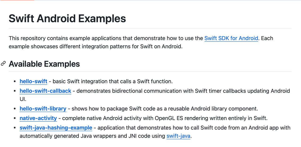 Swift теперь и на Android Вышло превью Swift SDK для Android разработки Раньше Swift почти полностью ассоциировался с iOS и macOS а Android разработчики пользовались Kotlin Java или C Теперь ситуация меняется появилась официальная сборка Swift SDK для Android которая позволяет писать нативный Android код прямо на Swift использовать существующие Swift библиотеки уже около 25 готовы к Android вызывать Swift код из Android приложений и наоборот через Java interop разрабатывать на macOS Linux или даже Windows Чтобы попробовать 1   Установите раннюю сборку Swift 6 3 2   Скачайте SA SDK 3   Установите Android NDK На GitHub уже есть примеры Android проектов с использованием SA SDK можно посмотреть и запустить   github com swiftlang swift android examples