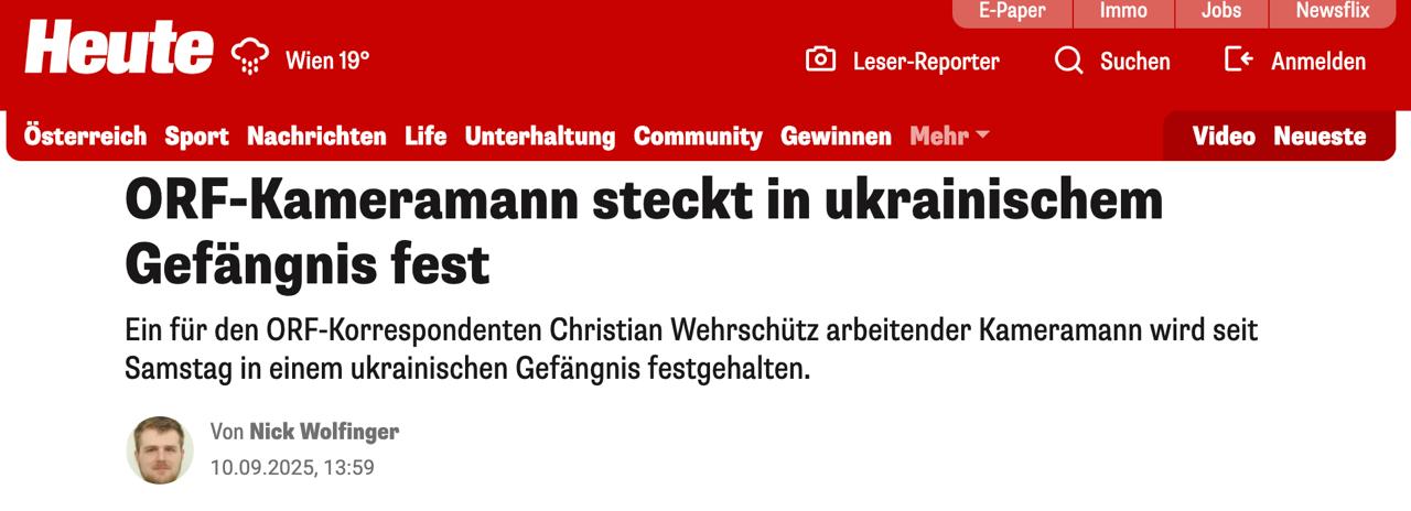 Австрийская телекомпания ORF требует от украинских властей освободить своего оператора украинца которого задержали и увезли в ТЦК в Тернопольской области когда он ехал на съемку по заданию телекомпании Жена Андрея Непоседова отмечает что мужчина пошел добровольцем еще в начале войны был ранен в Северодонецке и уволен из армии Он ехал в село Садовое для съемки перезахоронения жертв Волынской трагедии когда был задержан Ему не разрешили встретиться с адвокатом и держат в ТЦК уже несколько дней При том сначала ТЦК вообще отрицала что Непоседов находится у них но позже это признали В ТЦК заявляют что задержали его из за отсутствия военно учетных документов Хотя жена говорит что документы он им передал От мужчины требуют пройти ВВК в Тернопольской области а он готов сделать это только по месту учета ORF уже обратилось в МИД Австрии и австрийское посольство в Киеве за помощью Сайт Страна X Twitter Прислать новость фото видео Реклама на канале Помощь