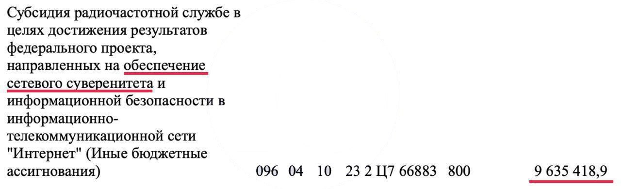 Власти РФ увеличат финансирование программ по изоляции Рунета и продвижению «духовных ценностей» в сети.   На «сетевой суверенитет» будет выделяться почти 10 млрд рублей, а на «скрепы» — 25 млрд рублей ежегодно. Ещё 60 млрд рублей выделят Роскомнадзору на борьбу с VPN. Эта сумма сравнима с годовым бюджетом Екатеринбурга или Краснодара.