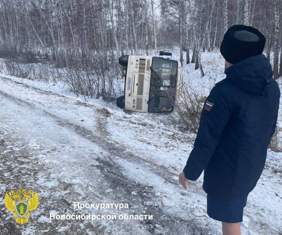 Пассажирский автобус перевернулся в Новосибирской области, есть пострадавшие.  Водитель следовал по маршруту Каргат- Петровск, не справился с управлением и съехал в кювет.  Пассажиры рейса осмотрены медиками, пострадавшие доставлены в больницу, сообщили в прокуратуре.       Отправить новость