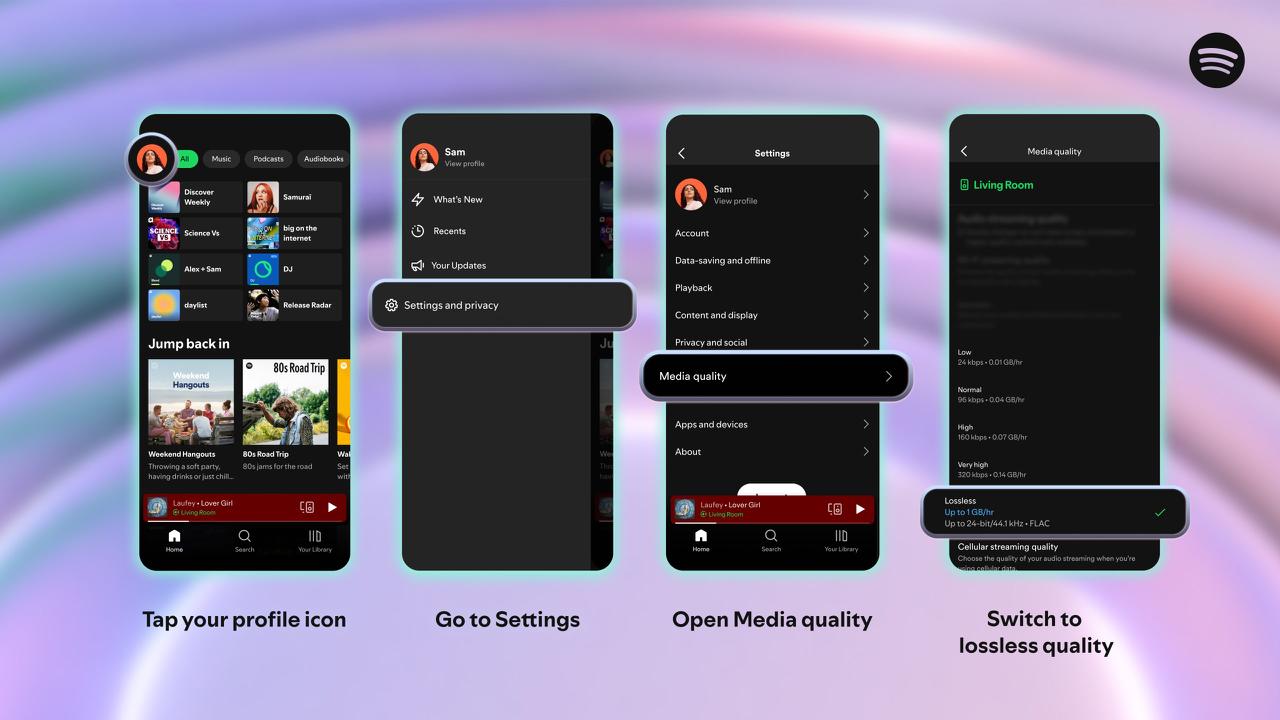 Не верю что пишу это НО В Spotify завезли Lossless для Premium подписчиков Его уже раскатывают пользователям из Австралии Австрии Чехии Дании Германии Японии Новой Зеландии Нидерландов Португалии Швеции США и Великобритании В течение октября опция появится ещё в 50 странах Lossless работает в формате FLAC до 24 бит 44 1 кГц Из нюансов его нужно будет включать вручную на каждом устройстве Для понимания того насколько Spotify долго тянул функцию анонсировали ещё в 2021 году Хочется теперь документалку посмотреть про то что их так задержало
