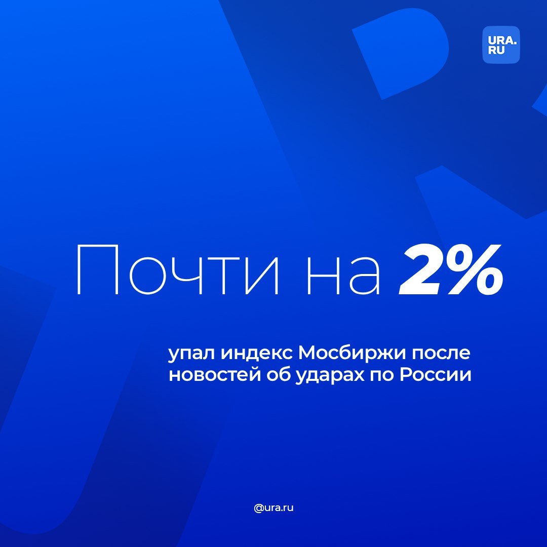 Индекс Мосбиржи резко упал почти на 2% после разрешения США наносить удары вглубь России. Больше всего упали акции «Транснефть» — на 5,47%, Ozon — на 3,05%, «Юнипро» — на 2,96%.