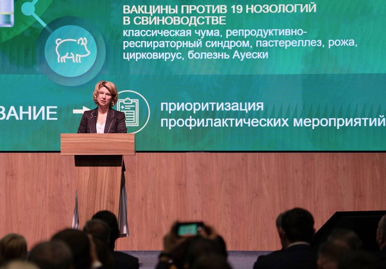 РФ экспортировала в 2025 году на 50 больше ветвакцин чем в 2024 году Об этом в ходе Первого Международного форума Ветеринарная безопасность заявила министр сельского хозяйства Оксана Лут За неполный текущий год объемы поставок наших вакцин за рубеж на 50 превышают показатели всего 2024 года сообщила она Устойчивый рост экспорта подтверждение высокого качества эффективности и конкурентоспособности этой продукции уверена министр В России реализуется стратегия профилактики экономически значимых болезней Ежегодно формируется Единый федеральный план проведения вакцинации Помимо этого подчеркнула министр идет разработка и новых современных эффективных препаратов Форум Ветеринарная безопасность проходит в Москве 27 и 28 ноября Издание Ветеринария и жизнь информационный партнер мероприятия vetandlife Наши каналы