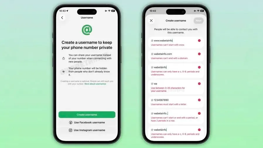 Лол что WhatsApp планирует добавить юзернеймы компания тестирует функцию которая позволит общаться с людьми без передачи номера телефона Р революция WhatsApp принадлежит Meta признана экстремистской организацией в РФ bugfeature whatsapp