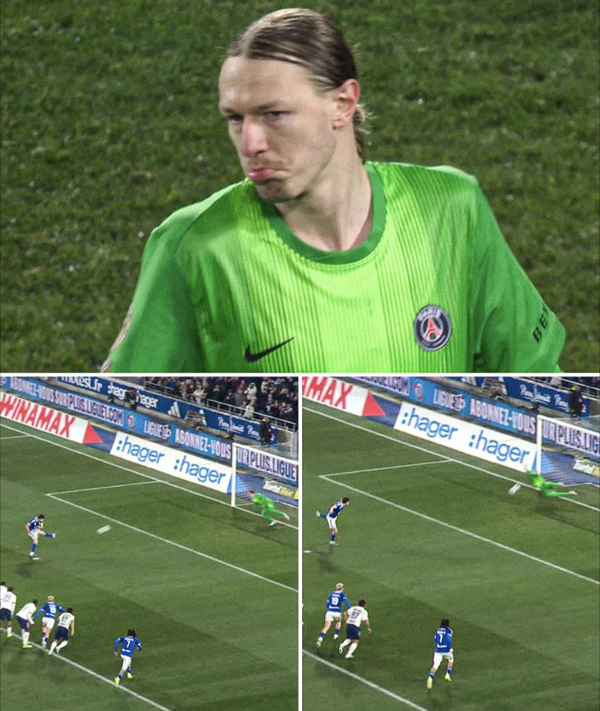 Матвей Сафонов отразил пенальти в матче чемпионата Франции со Страсбуром А через полторы минуты его ПСЖ открыл счёт Россиянин отразил 5 пенальти из 7 в сезоне лучший показатель среди игроков топ 5 лиг сообщает Opta