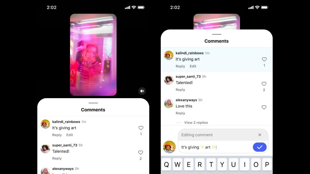 Instagram добавил возможность редактировать комментарии О маленьком но полезном обновлении компания написала в самом приложении и других социальных сетях На правки даётся 15 минут после этого редактирование блокируется Пока функция появилась не у всех пользователей В прошлом месяце Meta уже экспериментировала с этой фичей Тогда пользователи Reddit обратили внимание на то что некоторым открылась возможность править сообщения после публикации Организация Meta а также её продукты Instagram и Facebook на которые мы ссылаемся в этой статье признаны экстремистскими на территории РФ Rozetked Подписаться