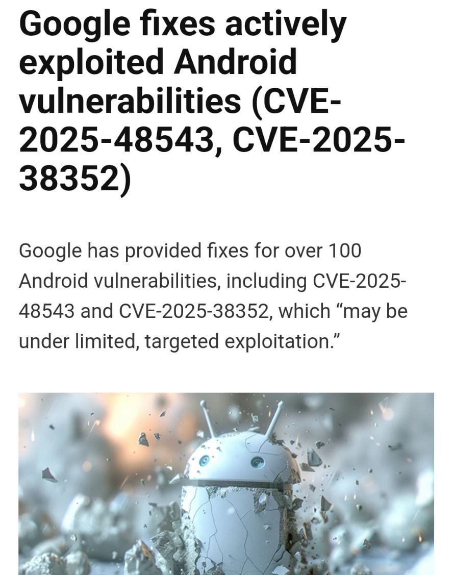 Срочно качаем ОБНОВЛЕНИЕ на Android смартфоны Google отыскали десятки уязвимостей в системе Компания нашла 84 уязвимости две из них активно использовались Под угрозой версии Android 13 16 Обновление уже выкатили DevHub