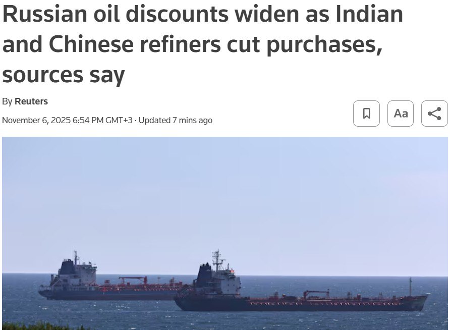 Российская нефть торгуется в Индии и Китае с самыми большими скидками за последний год на фоне западных санкций источники Reuters smartlab news i 169111 ROSN