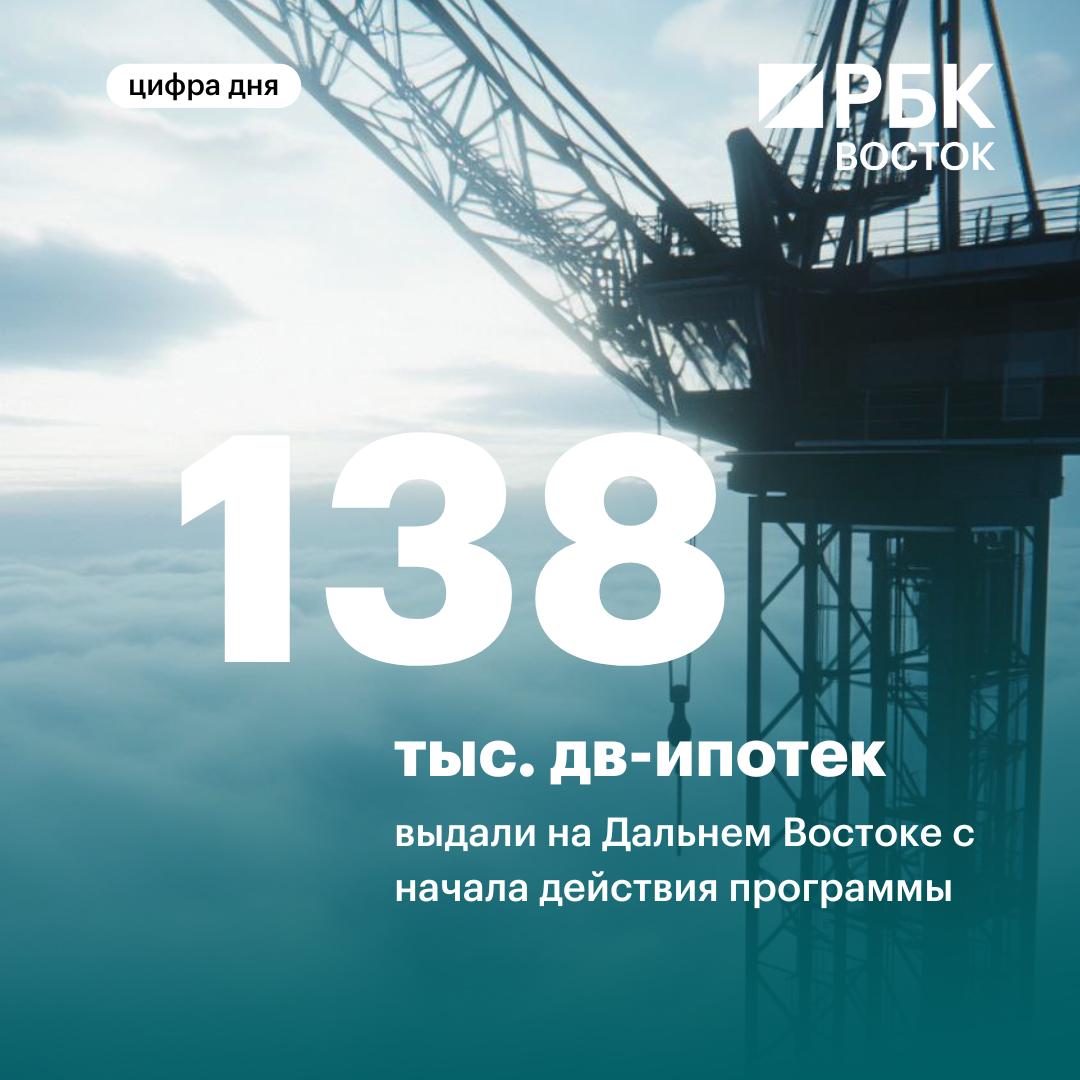 В ДФО с начала действия программы «Дальневосточная и Арктическая ипотека» выдано уже 138 тыс. жилищных кредитов Об этом сообщает КРДВ. Лидером по количеству займов остается Приморье, где оформлено 37,5 тыс. кредитов. Следом идет Республика Саха Якутия 28,2 тыс. и Хабаровский край 19,6 тыс. . На эти регионы приходится 62% всех выдаваемых в ДФО льготных «дальневосточных ипотек». #цифра_дня
