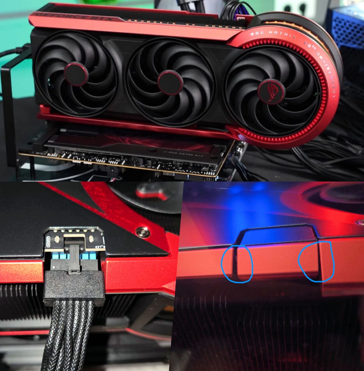 В лимитированной ROG Matrix RTX 5090 за 4000 нашли брак   Один из счастливчиков купивших лимитированную Asus ROG Matrix RTX 5090 за 4000 столкнулся с заводским браком разъём питания на карте смещён в сторону что делает невозможным подключение кабеля 12V 2 6 Это подтверждает причины по которым ритейлеры ранее приостановили продажи этой модели редкая возможность получить раритетный брак Следи за новостями VA PC Наш менеджер для связи