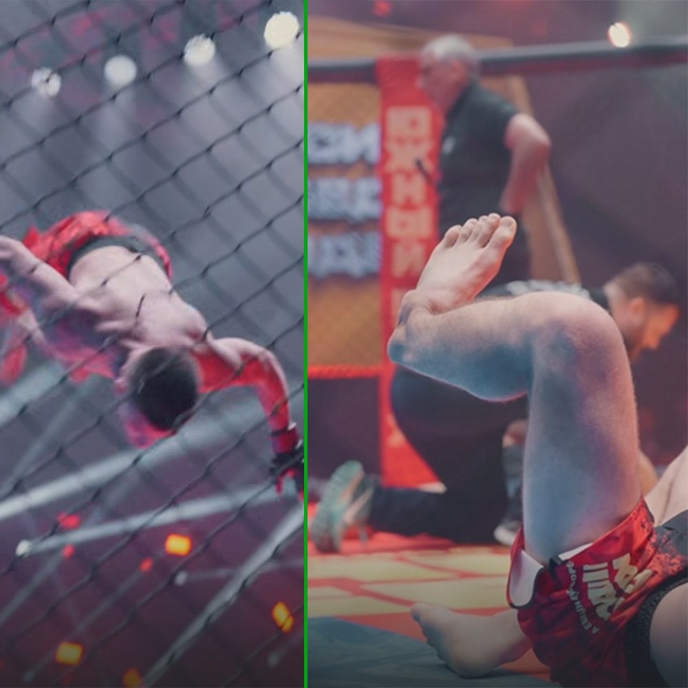 Российский боец получил жуткую травму делая сальто назад после победы Александр Синещук в рамках турнира Южный рубеж в Краснодаре победил своего оппонента Рауля Уазирова а затем залез на ограждение октагона и сделал сальто назад При приземлении стопа бойца неестественно выгнулась Подписывайтесь на РИА Новости Спорт в MAX