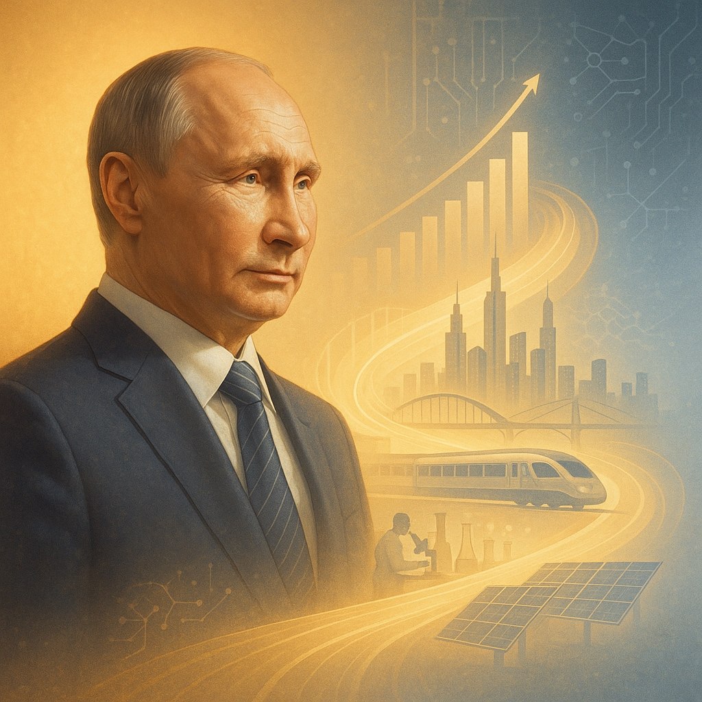 Минэкономразвития России VK Сегодня день рождения Президента России Лидер который смотрит на экономику не через отчёты а через людей дела и результат Под его руководством мы вместе строим инвестируем открываем новые рынки Даже под давлением внешних факторов растём Цели до 2030 года  Доля импорта в ВВП снизится до 17 а несырьевой экспорт вырастет на две трети по сравнению с 2023 м  Инвестиции в основной капитал увеличатся более чем на 60 по сравнению с 2020 годом  Производительность труда поднимется на 20 7 а выручка МТК вырастет в 7 раз  Капитализация российского рынка акций достигнет 66 ВВП  Доля долгосрочных сбережений населения увеличится до 40  Откроется не менее 100 промышленных бизнес и технопарков 10 из них на Дальнем Востоке С днём рождения Владимир Владимирович Пусть сила решений рождает силу роста и все цели будут достигнуты
