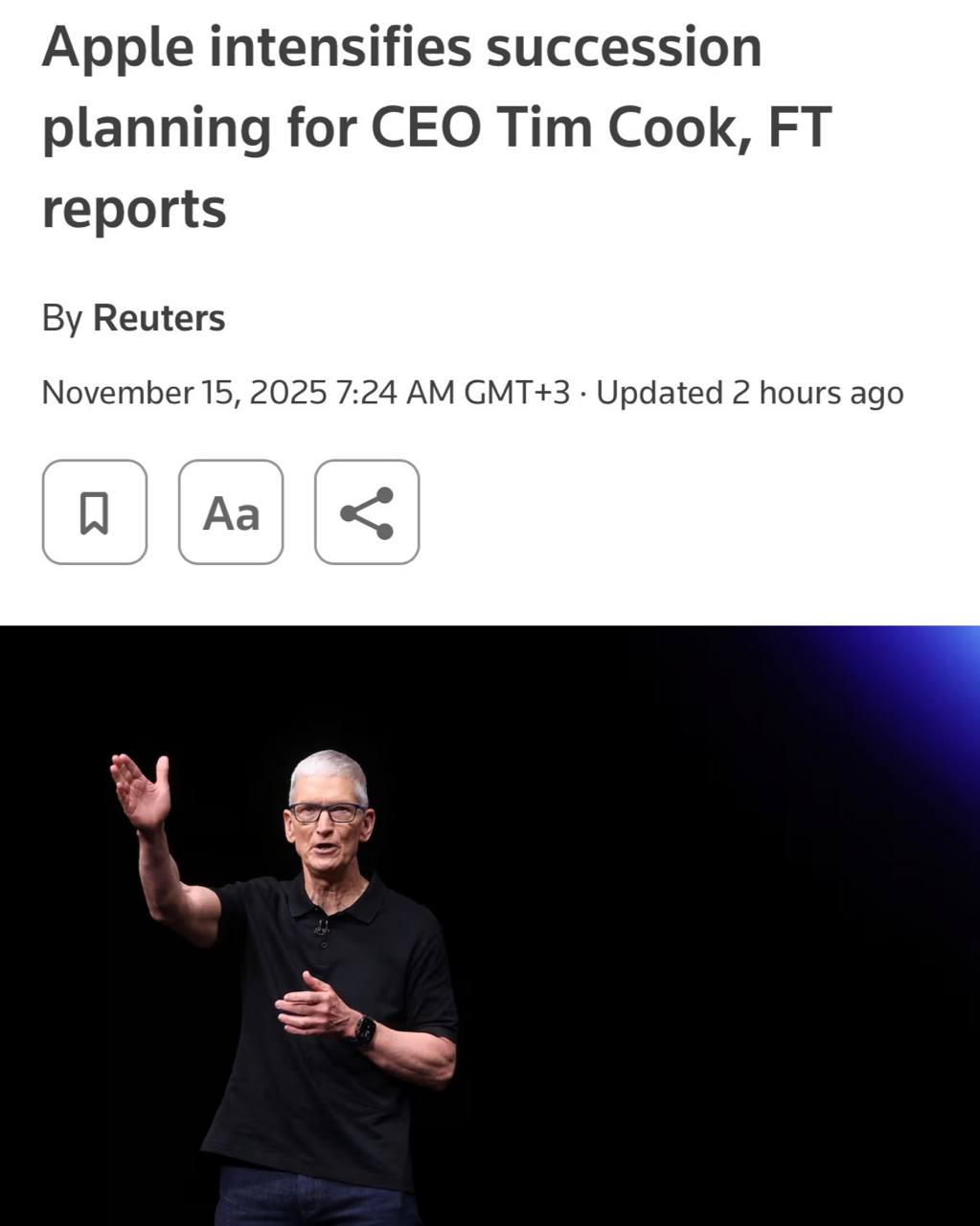 Тим Кук может покинуть пост главы Apple уже этой зимой Об этом сообщает Financial Times Журналисты ожидают что имя нового руководителя будет объявлено в конце января после публикации квартального отчёта Главным претендентом называют Джона Тернуса человека который последние годы незаметно руководил железом Apple Если слухи подтвердятся Кук уйдёт максимально красиво сделал оранжевый iPhone придумал авоську и ушёл в статусе легенды Что вы думаете об этой новости