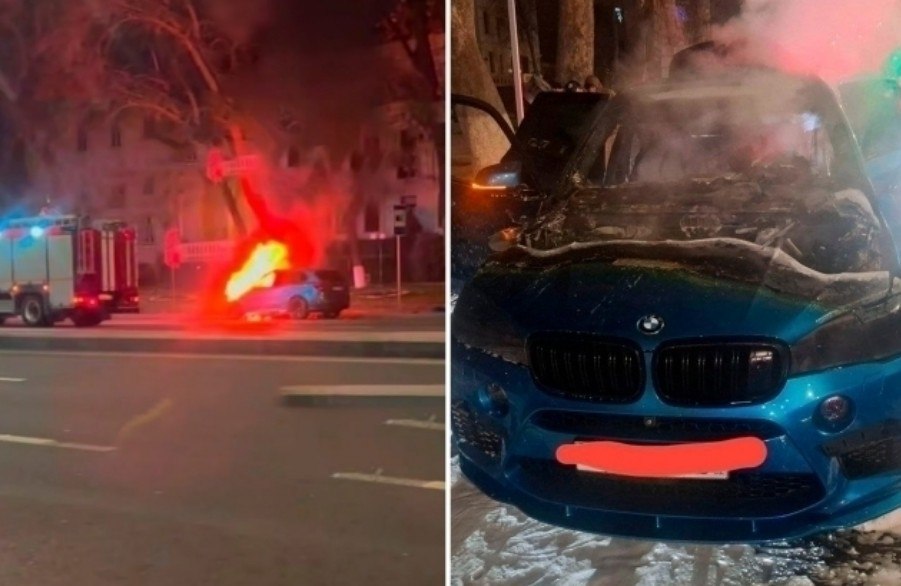 В центре Ташкента загорелся BMW видео repost uz spasateli operativno potushili Подписывайтесь на Repost