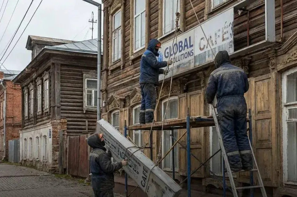 Пять иностранных рекламных вывесок сняли с фасадов в Кировском районе Томска Администрация района начала работу по выявлению и понуждению к демонтажу вывесок которые написаны на иностранных языках отчиталась мэрия Томска Большинство предпринимателей готовы добровольно привести вывески в соответствие с законом Если люди не соглашаются исполнять требование то далее будем информировать уполномоченные органы заявила председатель комитета по развитию территории Татьяна Медведева С 1 марта в России действует закон регламентирующий обязательное использование русского языка на вывесках указателях табличках сайтах и в приложениях Исключение официально зарегистрированные в России бренды
