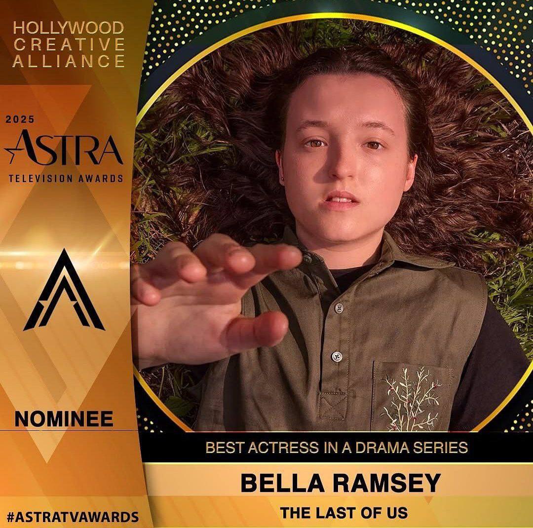 Белла Рамзи получила номинацию на премию Astra TV Awards как лучшая актриса в драматическом сериале за свою роль Элли в сериале The Last of Us. Проект представлен в 9 категориях и получил 13 номинаций, включая такие, как лучшая драма, актёрский состав, режиссура, сценарий и отдельные актёрские работы. Имена победителей станут известны 10 июня.