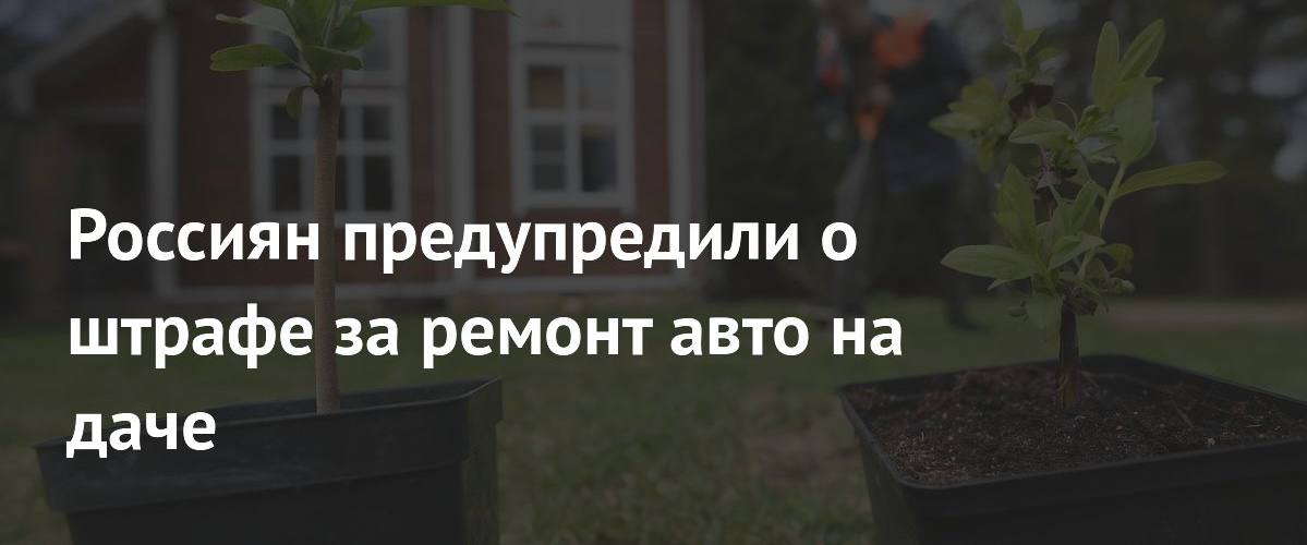 Россиян начнут штрафовать за ремонт автомобиля на даче. Если при замене масла или тормозной жидкости будет загрязнена почва, штраф может составить до 5 тысяч рублей. Также за шум в неположенное время предусмотрен штраф до 3 тысяч рублей, предупреждают юристы.