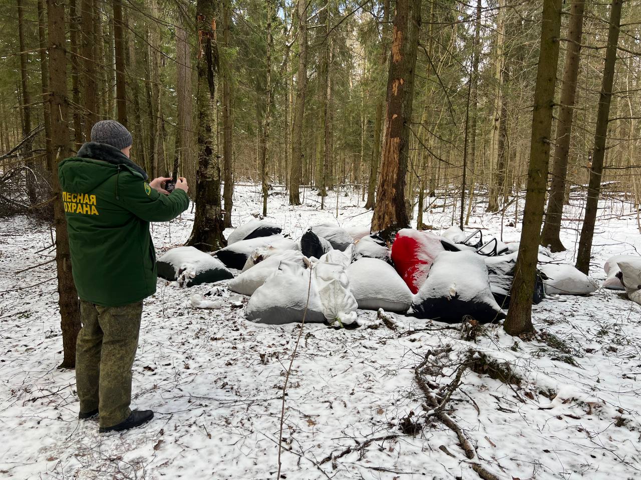 В ходе одного из патрулирований в границах Опалиховского участкового лесничества был обнаружен участок с незаконным навалом бытового и строительного мусора.  Находка вызвала серьезную обеспокоенность, поскольку это наносит ущерб окружающей среде и нарушает правила природопользования.  «Установить личности виновных в организации свалки, к сожалению, не удалось. Мы провели тщательное обследование территории, однако никаких явных следов, позволяющих идентифицировать нарушителей, не обнаружили», – сказал старший участковый лесничий Истринского филиала ГАУ МО «Мособллес» Леонид Петров.  Проблему не оставили без внимания: в ближайшее время участок будет включен в план мероприятий по уборке территорий, проводимых муниципалитетом в рамках выделенных субсидий.   В 2024 году с территории лесного фонда Истринского лесничества было убрано более 1300 кубометров мусора силами муниципалитетов и почти 1500 кубометров во время субботников, а также за счет привлеченных к ответственности виновных лиц.