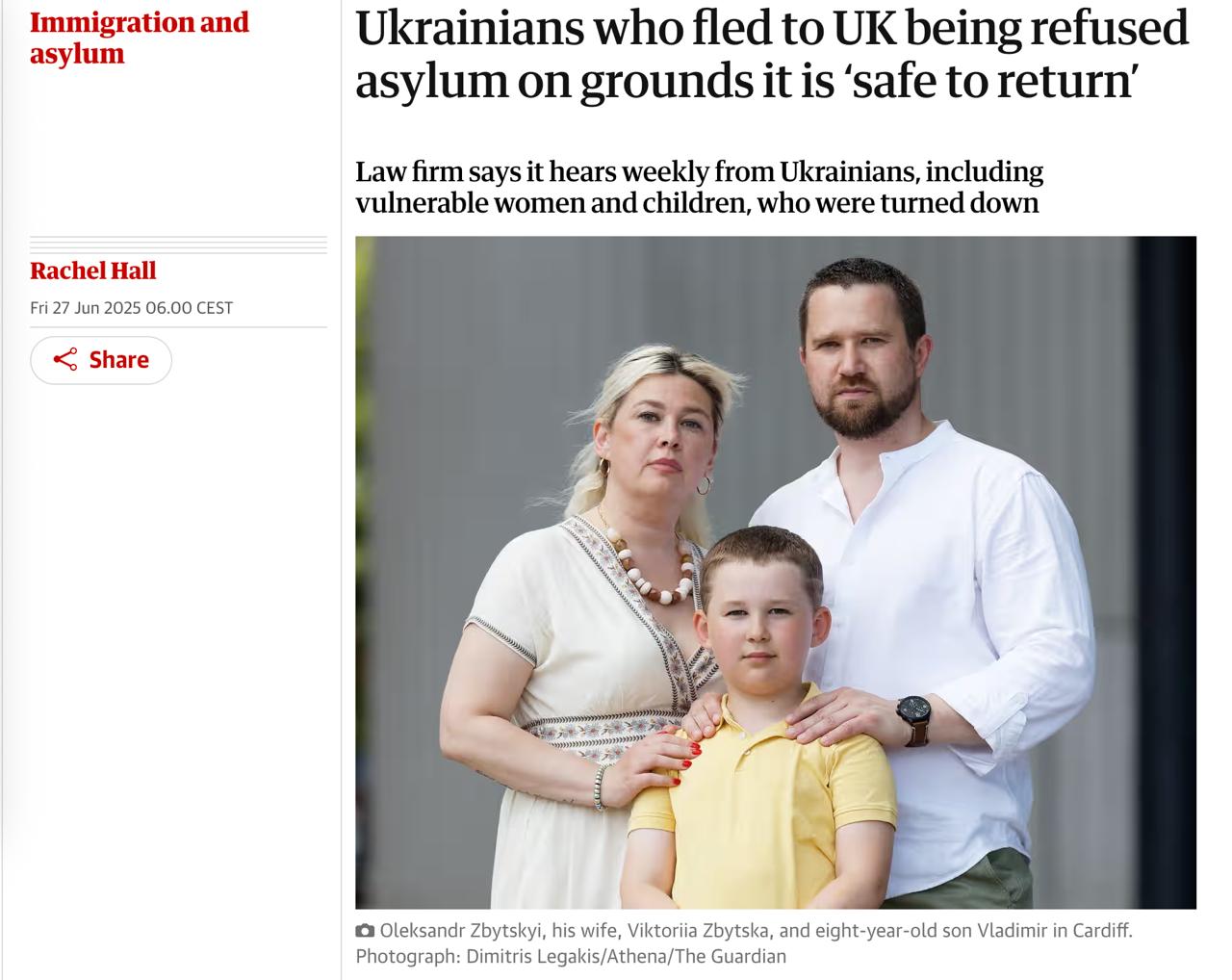 Великобритания увеличивает число отказов в предоставлении убежища украинцам, ссылаясь на возможность переезда в безопасные регионы Украины. По информации юридической фирмы Sterling Law, каждую неделю к ним обращаются украинцы, в том числе женщины и дети, чьи заявления были отклонены. Процесс апелляции может затягиваться на месяцы, в то время как люди остаются в стране по временным визам сроком до 18 месяцев. Адвокат Галина Семчак отмечает, что такие решения не соответствуют действительности, поскольку Украина переживает жестокую войну, и клиенты рискуют вернуться к опасности бомбардировок и мобилизации. В свою очередь, Швейцария и Нидерланды уже применили строгие меры в отношении украинских беженцев, ограничивая прием лишь тех, кто прибывает из зон активных боевых действий, и начали процесс депортации.