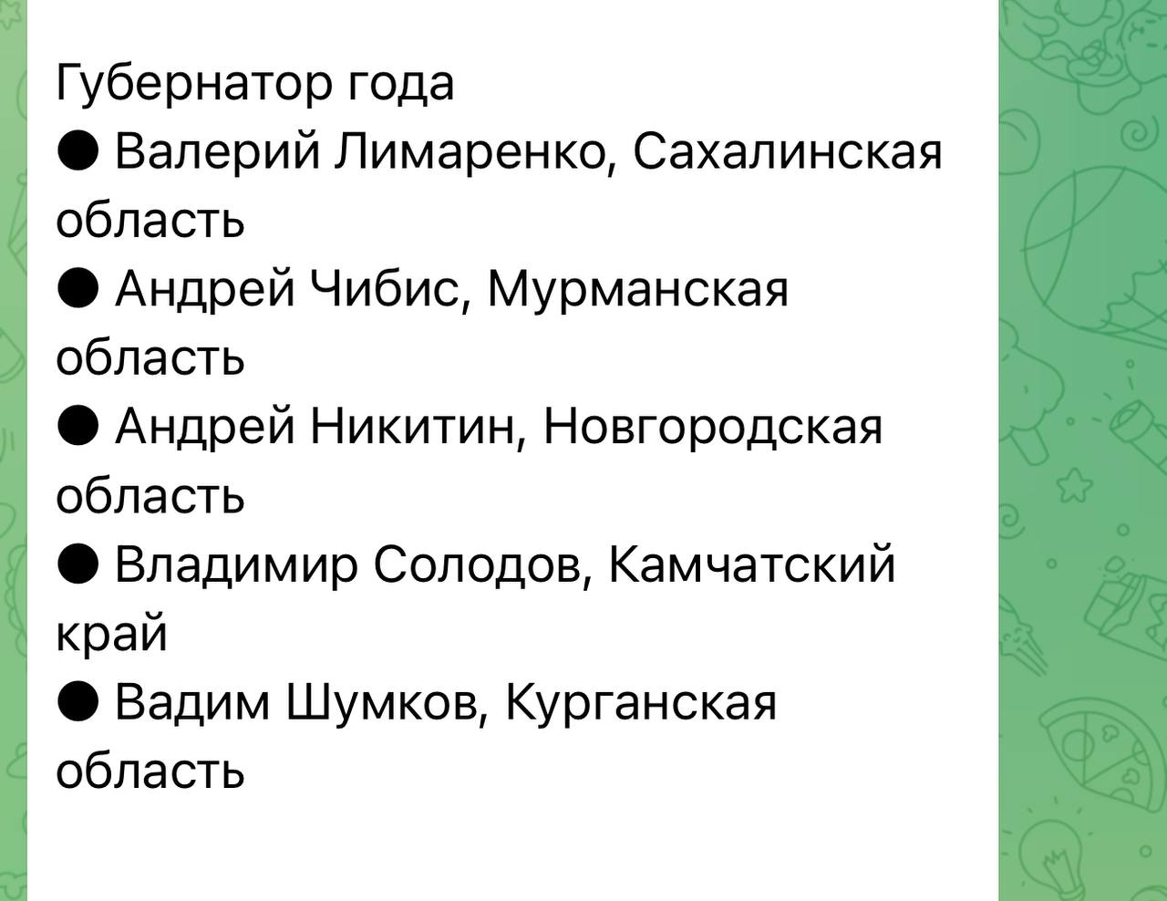 Сахалинского губернатора выдвинули на участие сразу в двух номинациях ежегодной премии политтехнологов «Гамбургский счет». Результаты назовут 22 ноября. А сегодня в Москве члены жюри приступили к изучению презентаций. Конкуренты у Валерия Лимаренко мощные. Желаем победы!