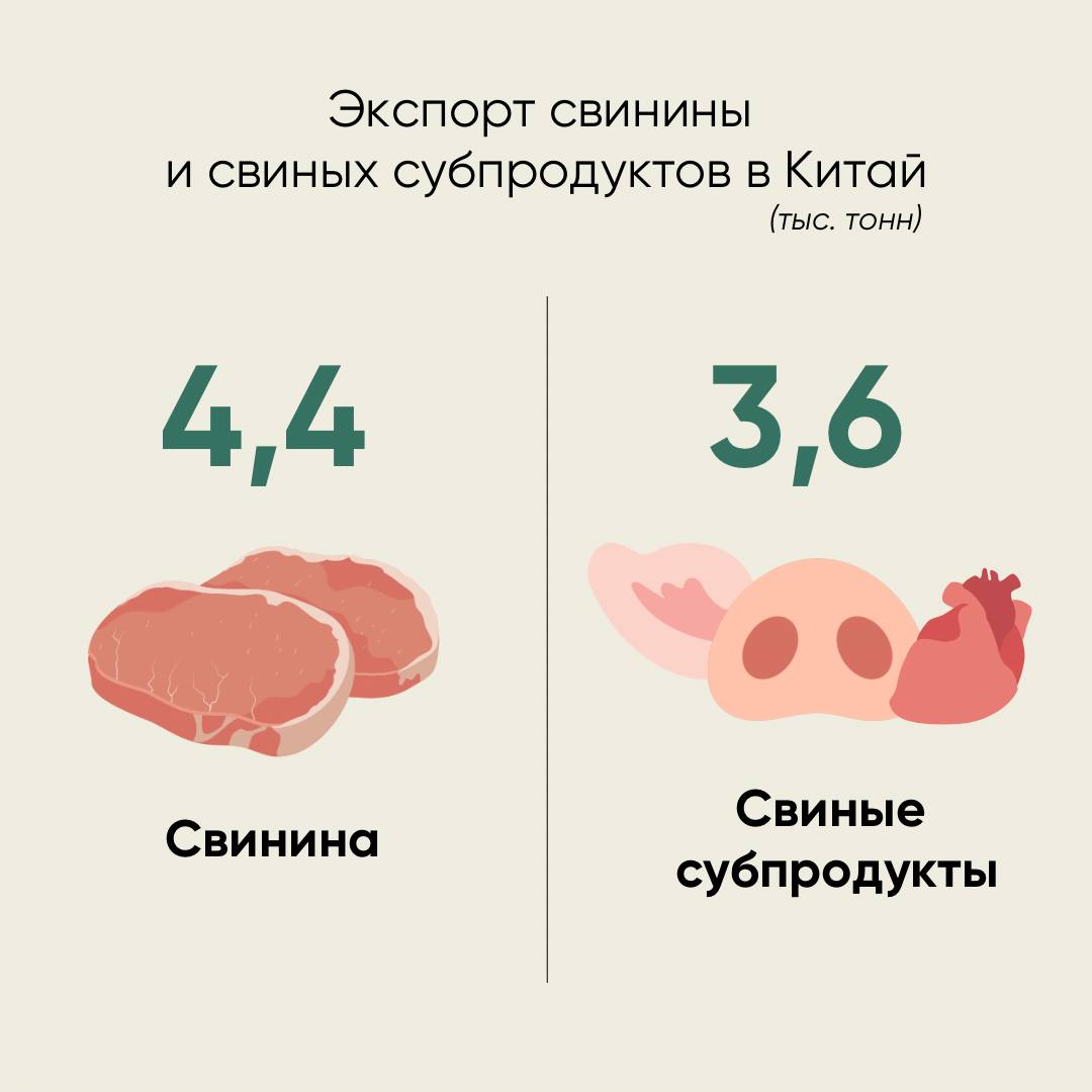 Россельхознадзор фиксирует двукратный рост объемов экспорта российской свинины    По данным информационной системы Россельхознадзора «ВетИС», по состоянию на 28 февраля 2025 года, по сравнению с аналогичным периодом прошлого года, наблюдается рост российского экспорта по большинству видов животноводческой продукции.  Подробнее об этом рассказали в карточках   #ЦифрыСтатистики