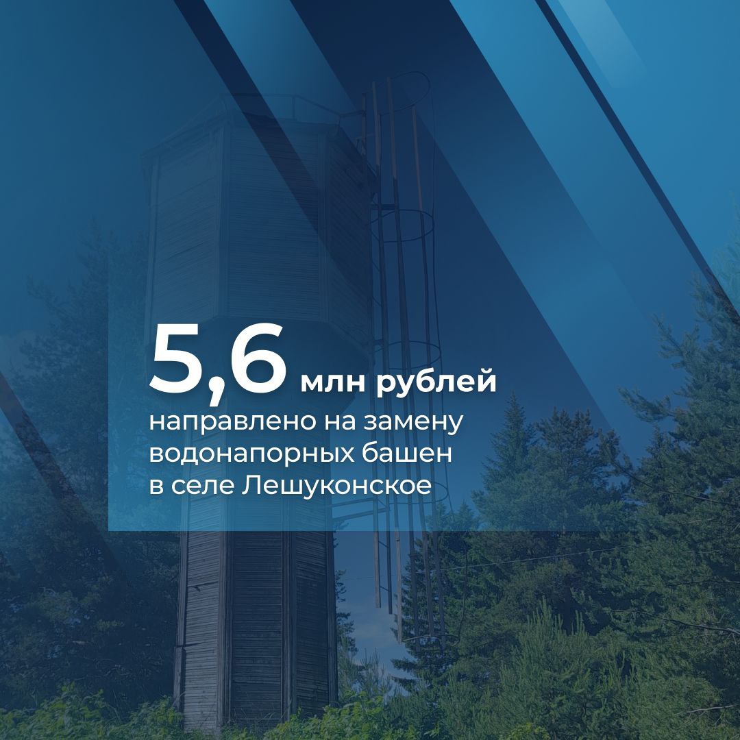 Цыбульский В селе Лешуконское заменим устаревшие водонапорные башни для обеспечения местных жителей стабильным холодным водоснабжением.   Работа трех объектов водоснабжения вызывала опасения — водонапорные башни уже полностью выработали свой ресурс. Постоянные ремонтные работы ощутимого результата не приносили, а важность этих объектов огромная – башни обеспечивают питьевой водой социальные объекты, многоквартирные дома и частные домохозяйства.   Направили 5,6 млн рублей из резервного фонда регионального правительства на замену водонапорных башен. Закупку и установку объектов выполним уже в этом... подробнее на канале: Цыбульский @