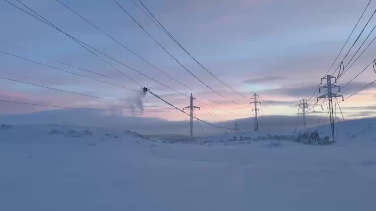 В Мурманской области протестирован дрон для очистки ЛЭП от гололёда