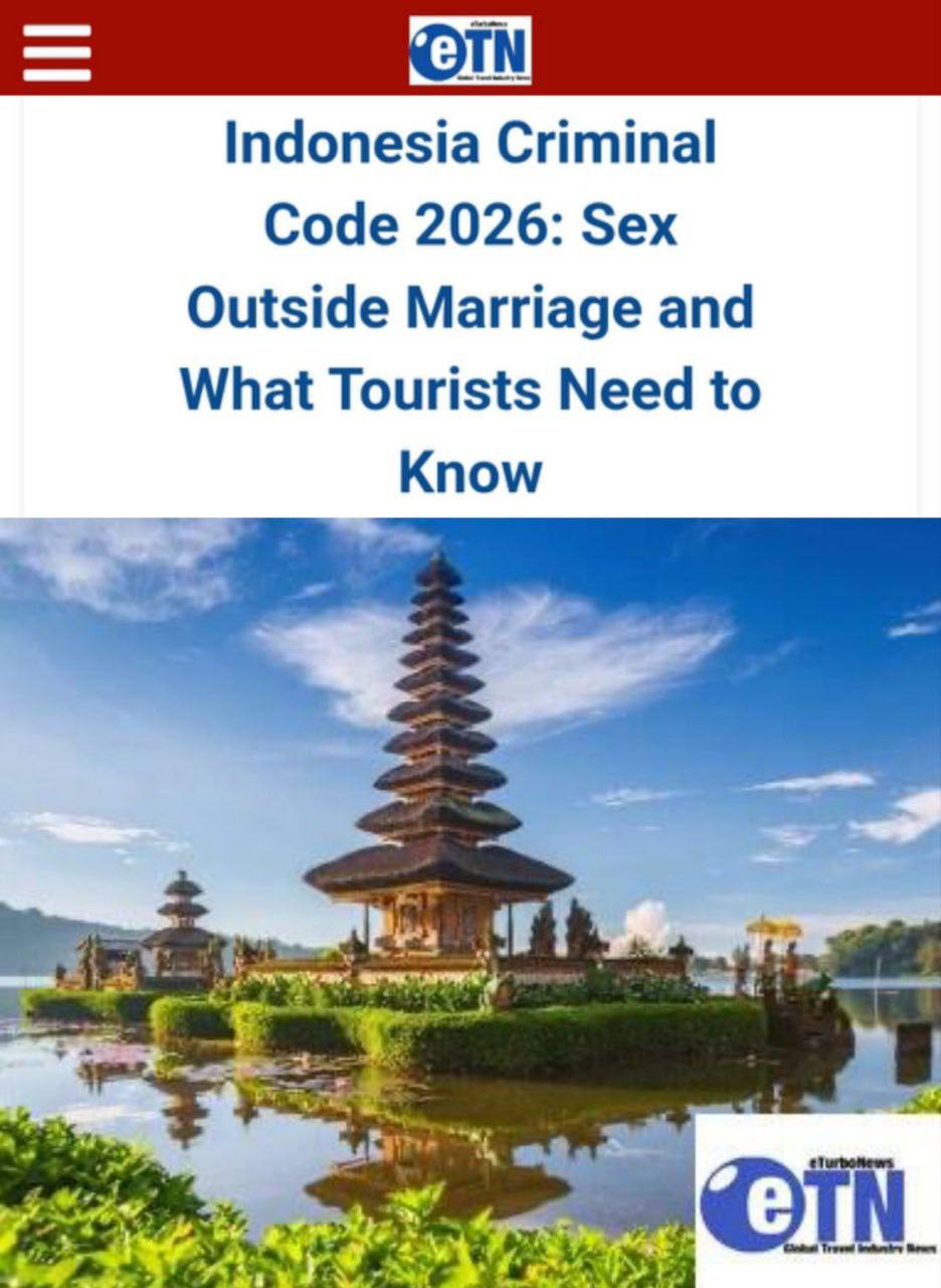 Сказочное Бали теперь может закончиться лишением свободы для туристов Новый Уголовный кодекс Индонезии вступивший в силу в 2026 году криминализирует внебрачные половые отношения и сожительство без брака Так согласно новому кодексу сексуальные отношения вне брака могут караться лишением свободы на срок до одного года Сожительство не состоящих в браке пар может повлечь за собой наказание в виде лишения свободы на срок до шести месяцев Применение мер принуждения основано на подаче жалоб которую могут подать законные супруги родители или дети одного из вовлеченных лиц Дмитрий Никотин Подписаться