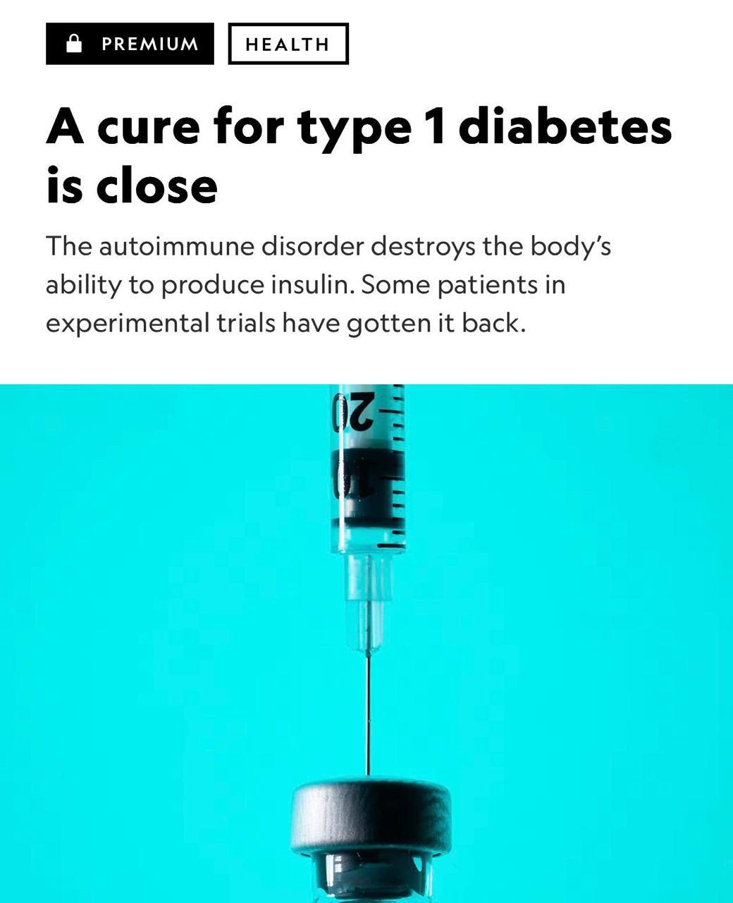 Диабету КОНЕЦ учёные разработали терапию которая полностью излечивает больных диабетом первого типа Клеточная терапия VX 880 буквально возвращает организму способность вырабатывать инсулин Первые испытуемые прошедшие лечение не нуждаются в приёме инсулина уже два года Сейчас терапия работает в 10 из 14 случаев и это огромный успех Хорошие воскресные новости techmedia