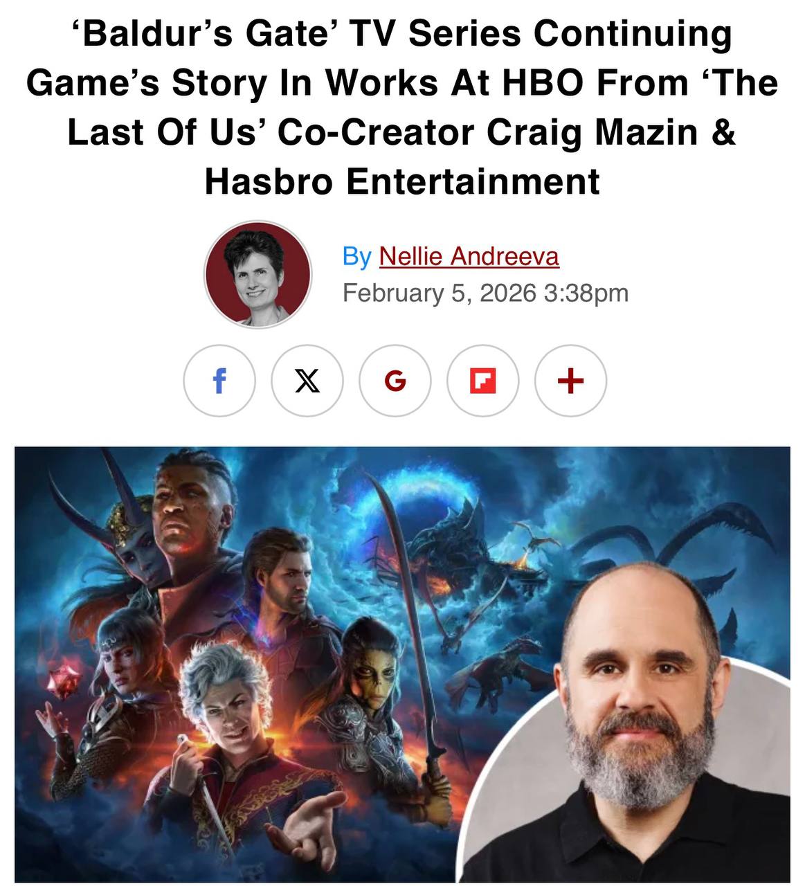 Сериал по Baldur s Gate выйдет на HBO его снимет шоураннер The Last of Us Проект станет прямым продолжением Baldur s Gate 3 Ожидаются новые герои и камео знакомых персонажей За сценарий отвечает Крейг Мейзин автор Чернобыля и Одни из нас Разработчики игры из Larian не участвуют в производстве Это мы ждем и смотрим techmedia
