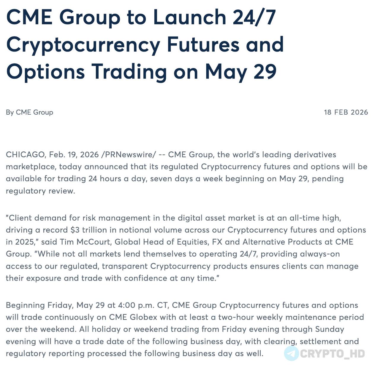 29 мая CME запустит круглосуточную торговлю криптовалютными фьючерсами и опционами биржа CME Chicago Mercantile Exchange investing investing