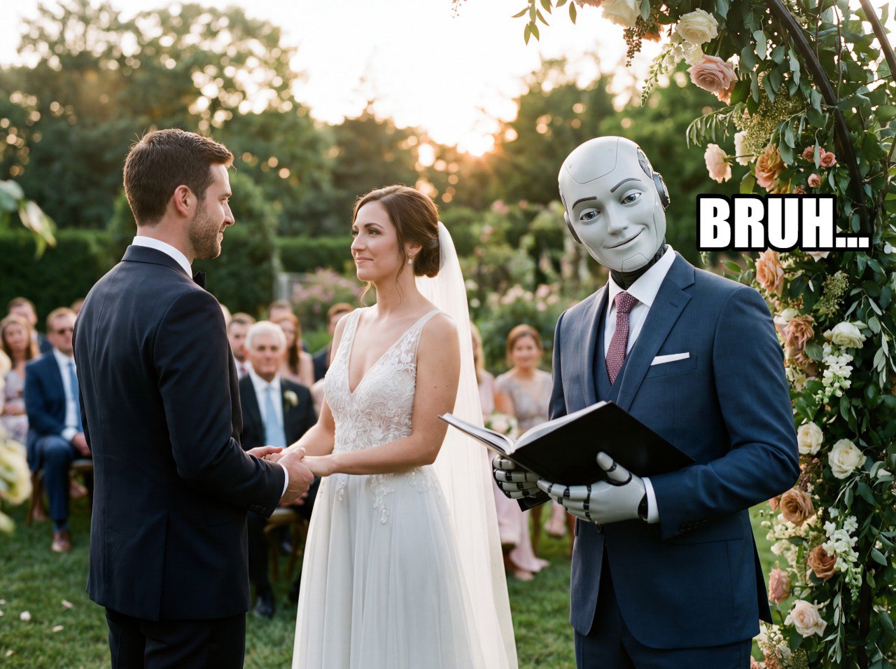 Ор в Нидерландах суд признал свадьбу недействительной из за того что клятва была написана ChatGPT Прокололся сам ведущий он сгенерил весь текст в боте Речь выглядела трогательно но состояла из типичных ИИ фраз вроде вы не просто муж и жена а команда и поддерживайте друг друга даже когда трудно Суд решил что в таком виде молодожёны юридически не произнесли брачные обязательства а значит сам брак не был заключён Запись в реестре аннулировали Надо подождать 5 10 лет когда за эту работу возьмутся зумеры вот тогда точно веселуха начнётся