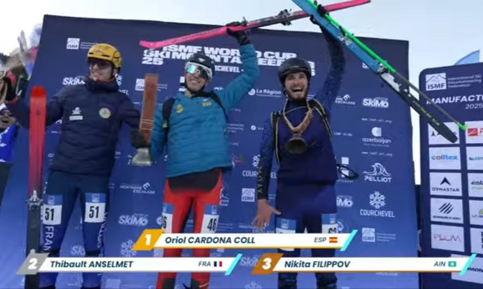 Допущенный на Игры ски альпинист Филиппов взял бронзу на этапе Кубка мира Российский ски альпинист Никита Филиппов стал бронзовым призером в спринте на этапе Кубка мира во французском Куршевеле Филиппов показал время 2 минуты 46 2 секунды Он проиграл 4 6 секунды испанцу Ориолю Кардоне и 3 7 секунды французу Тибо Ансельме Для Филиппова это первая награда Кубка мира Россиянин ранее получил приглашение МОК на Игры в Италии Подписаться на РБК Спорт