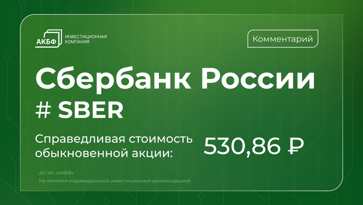 Сбербанк уверенный рост прибыли и привлекательный потенциал Акции ПАО Сбербанк России с начала октября выросли на 2 обыкновенные и 1 привилегированные тогда как индекс Мосбиржи снизился на 5 Чистая прибыль банка за январь октябрь 2025 года увеличилась на 6 5 до 1 307 трлн руб а рентабельность капитала достигла 23 7 По итогам года прогноз прибыли повышен до 1 722 трлн руб что даёт основу для дивидендов в размере 38 1 руб на акцию 50 прибыли Расчётная справедливая стоимость бумаг 530 86 руб за ао и 512 85 руб за ап потенциал роста 80 и 76 соответственно Рекомендация остаётся прежней покупать Подробности в аналитическом материале на Telegraph