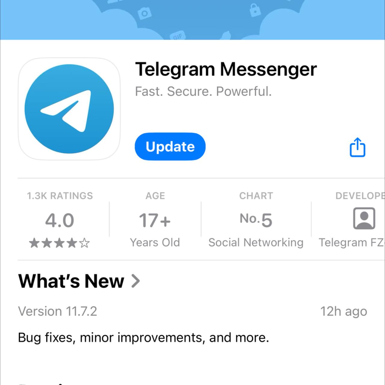 Telegram обновился на iOS — исправлены проблемы с перегревом устройства и быстрым разрядом батареи.  Обновитесь сейчас.   — Подписаться