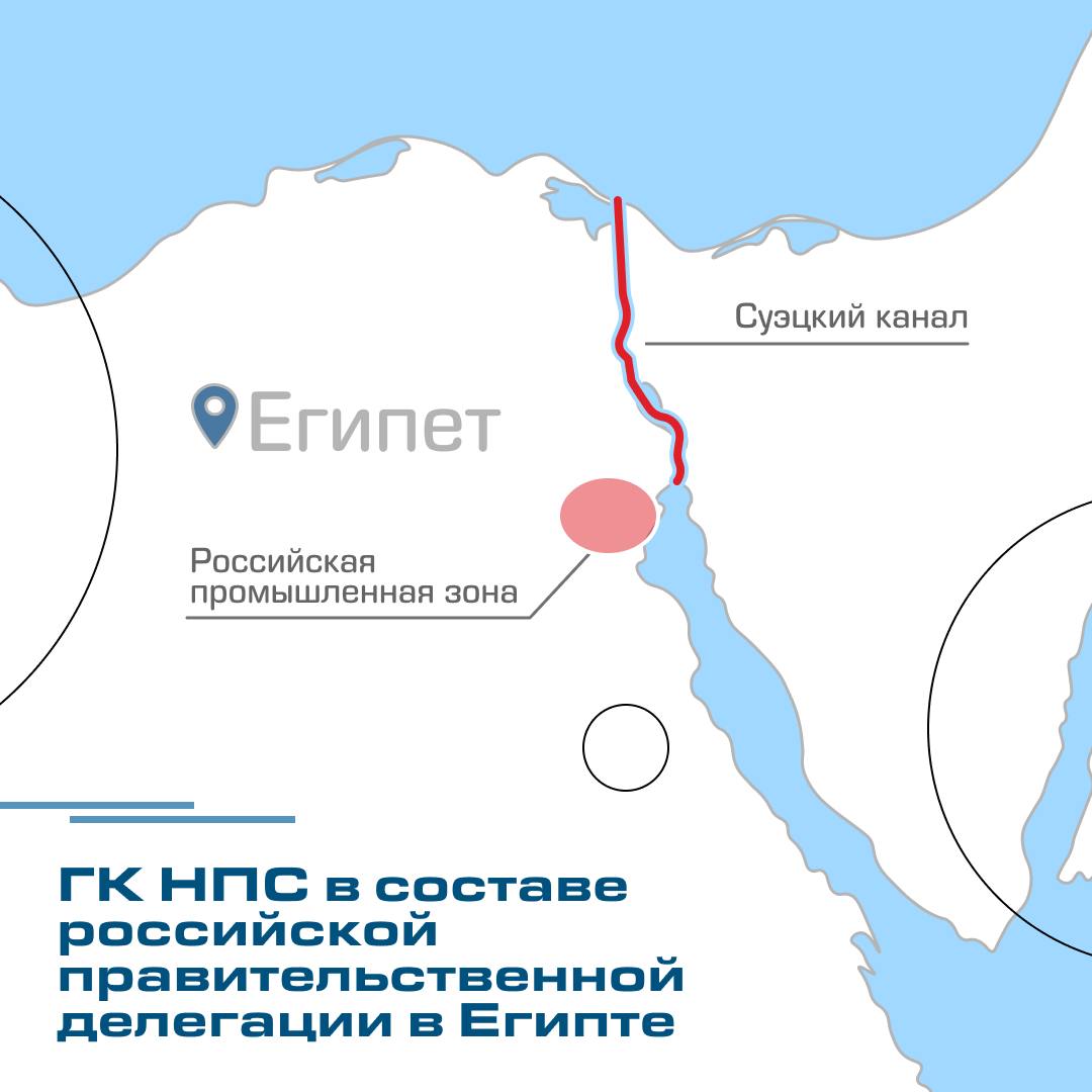 Представители Нацпроектстроя в составе делегации во главе с вице премьером России Алексеем Оверчуком посетили Египет где приняли участие в Российско египетской конференции по реализации проекта Российской промышленной зоны в районе Суэцкого канала Нацпроектстрой рассматривает возможность стать резидентом Российской промышленной зоны Суэцкого канала Локализация наших производственных мощностей позволит не только придать импульс развитию нашего сотрудничества с Республикой Египет но и откроет для холдинга перспективные рынки Африки Ближнего Востока и даже Южной Америки отметил Дмитрий Болотский заместитель генерального директора НПС по коммерции Нацпроектстрой заинтересован в развитии сотрудничества с Египтом и реализации совместных проектов по модернизации транспортной инфраструктуры страны включая порты аэропорты автомобильные и железные дороги НПС новости