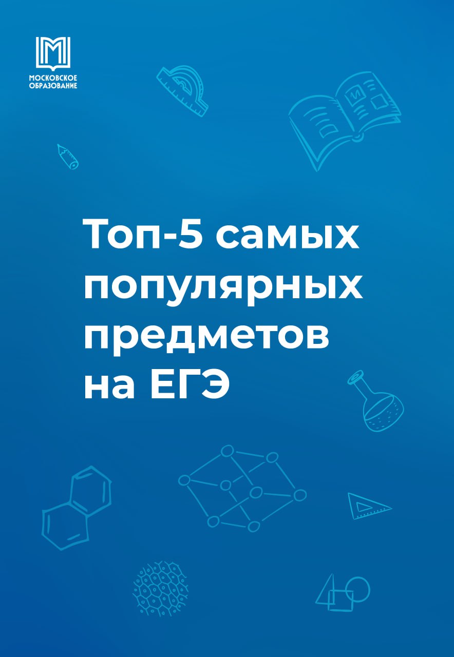 Одиннадцатиклассники сделали свой выбор!  Завершилась регистрация на ЕГЭ-2025. Заявления подали более 71 000 выпускников!  «Впервые за несколько лет в топ-5 популярных предметов вошла физика — её выбрали более 10 000 школьников», — рассказала заммэра Анастасия Ракова.  Также среди популярных предметов:   Математика профильного уровня — её выбрали 38 000 ребят   Обществознание — более 25 000   Информатика — 18 000    Английский язык — 15 000  Сейчас школьники продолжают подготовку к ЕГЭ в формате практикумов, а также с помощью сервиса «Экзамены» в мобильном приложении «Дневник «МЭШ».    Московское образование