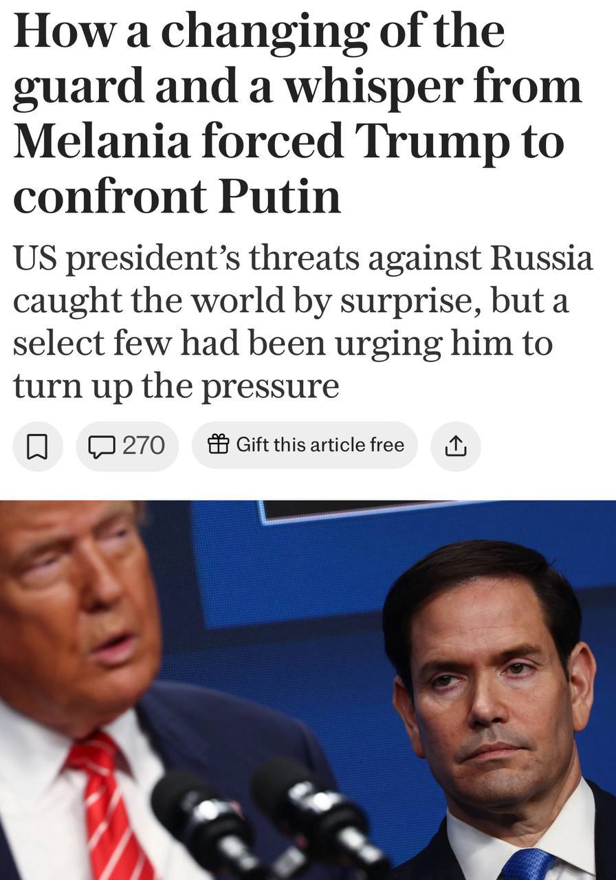 Кит Келлог и Марко Рубио повлияли на смену позиции Трампа по России, — The Telegraph  Администрация президента США Дональда Трампа усиливает давление на Россию, предоставляя Украине значительную военную помощь и вводя новые санкции.  Ключевую роль в этом процессе сыграли высокопрофильные советники, включая посланника США в Украине Кита Келлогга и госсекретаря Марко Рубио. Они убедили Трампа пересмотреть его прежнюю политику сдержанности в отношении России.