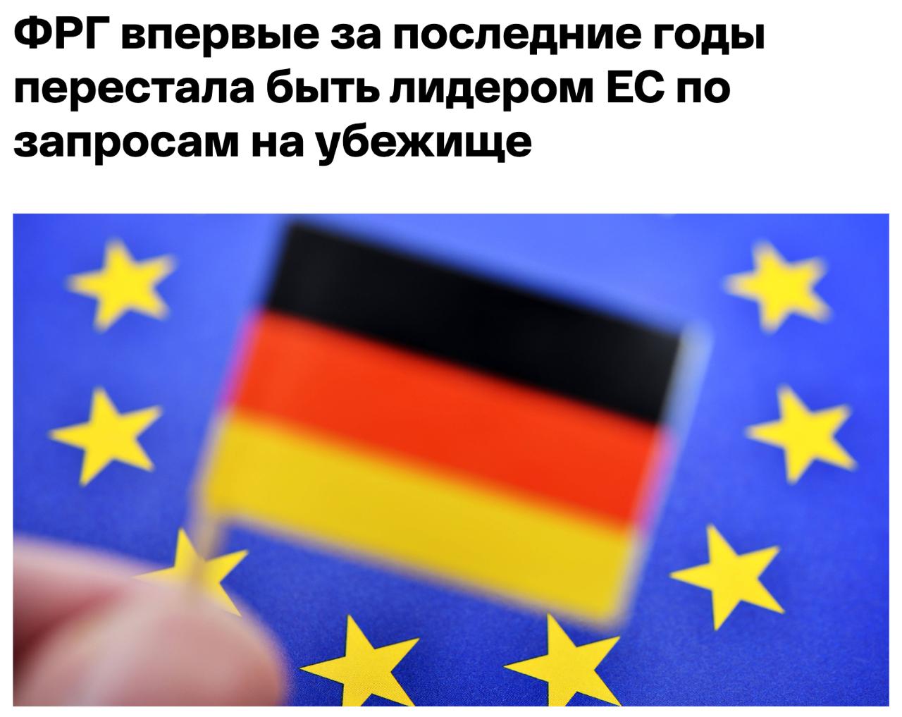 Германия впервые за последние годы перестала быть лидером Евросоюза по запросам на убежище. Число запросов на получение убежища в стране за полгода упало на 43% по сравнению с аналогичным периодом 2024-го. Больше всего обращений за первые шесть месяцев текущего года было подано в Испании 76 020 и Франции 75 428 . Как отмечает газета Welt am Sonntag, в Германии после прихода к руководству правительства Мерца ужесточилась миграционная политика, в частности, депортация мигрантов.