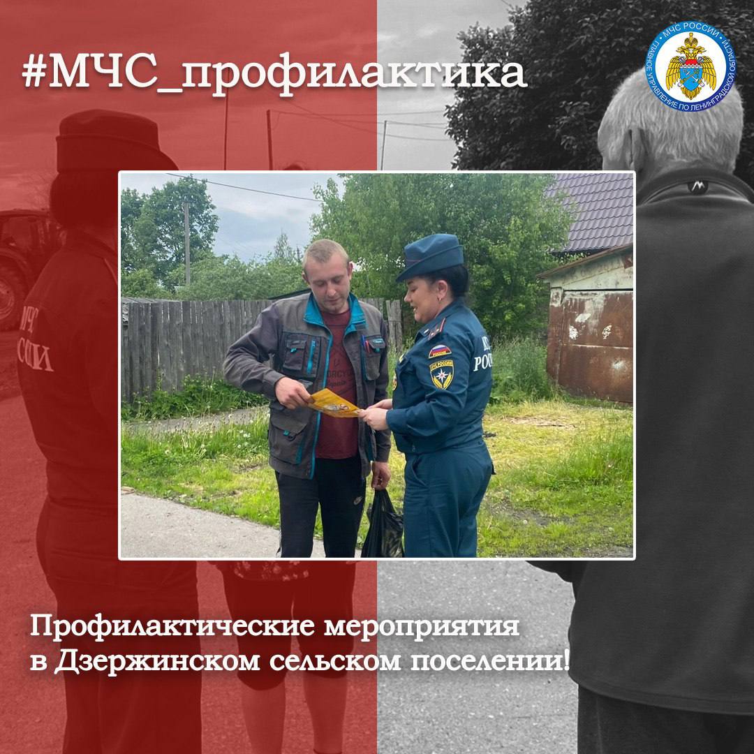ПРОФИЛАКТИЧЕСКИЕ МЕРОПРИЯТИЯ Сотрудники ОНД и ПР Лужского района провели профилактический обход в Дзержинском сельском поселении муниципального района. Цель мероприятий — повышение осведомленности населения о возможных причинах возникновения пожаров и способах предотвращения чрезвычайных ситуаций. В ходе мероприятий, жители получили рекомендации по использованию электрооборудования и разведению костров на участке. Кроме того, сотрудники МЧС России рекомендовали домовладельцам установить автономный пожарный извещатель. #МЧС_профилактика МЧС Ленинградской области