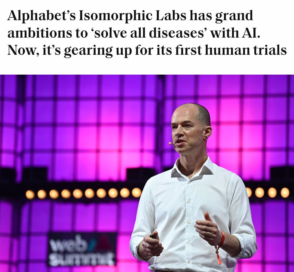 Google выходит на тропу борьбы с раком Компания начала набор добровольцев для тестирования нового лекарства от рака, созданного с помощью ИИ. В его разработке участвовала модель AlphaFold, способная прогнозировать изменения структур белков и ДНК. Создатели уверены, что в будущем AlphaFold поможет излечивать любые болезни. Хотя она уже имеет успехи в создании других лекарств, это первый случай испытания противораковых средств. ———————————————— - Канал про тренды из мира IT, технологий, нейросетей и бизнеса.