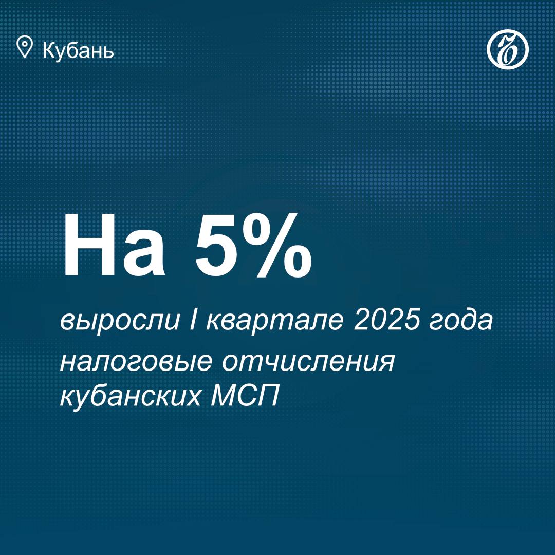 Налоговые поступления от малого и среднего бизнеса в бюджет МСП Краснодарского края увеличились на 5% в первом квартале 2025 года, достигнув почти 35 млрд руб. Об этом сообщает«Деловая газета.Юг» со ссылкой на пресс-службу регионального управления ФНС. За первые три месяца от субъектов МСП в краевой бюджет поступило 34,9 млрд руб, что на 1,7 млрд руб. больше, чем за аналогичный период прошлого года. Согласно данным реестра субъектов малого и среднего предпринимательства, на начало апреля в регионе насчитывалось 313,1 тыс. МСП, что на 4,6 тыс. больше, чем на начало 2025 года. Подписывайтесь на «Ъ-Кубань-Черноморье»