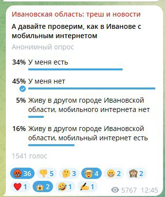 Согласно нашему опросу, большинство ивановцев испытывают проблемы с мобильным интернетом. Отключают при этом не только в областном центре, но и в некоторых районных центрах региона. Схожая ситуация наблюдается и в других субъектах РФ. Причем, не только у соседей во Владимирской области , но и далеко за Уралом. Во многих регионах, как и у нас, режим опасности БПЛА не вводился. Что навевает на мысли, что эти отключения связаны не с безопасностью граждан, как говорят власти. Впрочем, власти чаще всего вообще ничего не говорят. В Ивановской области полное молчание. Про ущерб для граждан и бизнеса говорить бессмысленно. Он очевиден В Ивановской области нет мобильного интернета фактически сутки