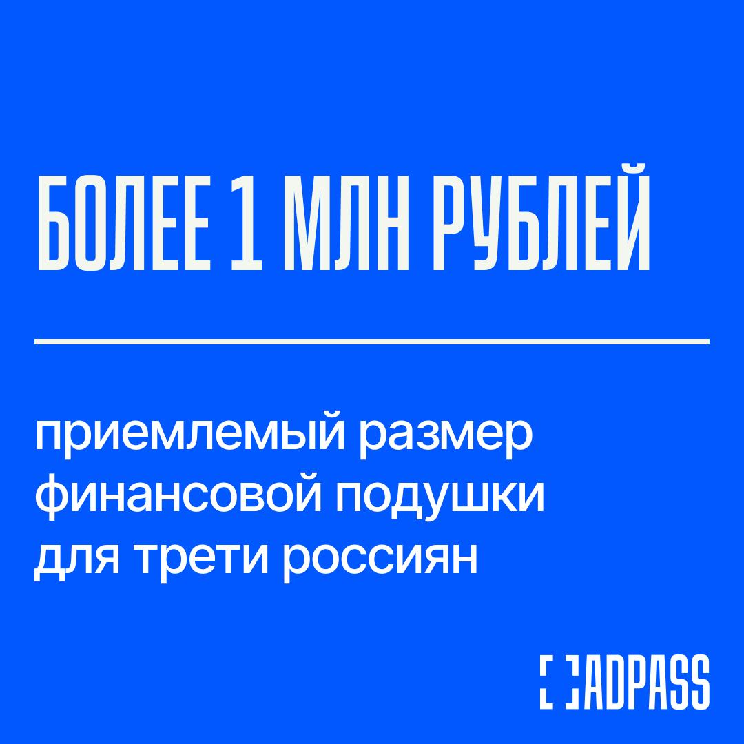 Треть россиян не волнуется о будущем и не откладывает на черный день Из тех же кто откладывает 84 делают это регулярно 67 ежемесячно вкладывают в финансовую подушку все свободные средства 17 определенную сумму 5 время от времени откладывают сразу крупные суммы Приемлемым размером денежной подушки для трети 32 россиян является сумма свыше миллиона рублей Каждому пятому подавай от 301 тыс до 500 тыс еще 20 от 501 тыс до 1 млн а еще 19 от 101 тыс до 300 тыс рублей Менее 100 тыс рублей подушкой считают лишь 9 опрошенных Большинство россиян хранит деньги в сберегательных кассах на вкладах в рублях 60 35 под подушкой в кэше 17 вкладывается в финансовые пирамиды в инвестиционные и страховые программы 6 имеют валютные вклады 2 хранят в крипте Только каждому десятому россиянину хватит накопленного чтобы пережить неурядицы больше года Каждому третьему 3 12 месяцев Каждый четвертый протянет лишь пару месяцев Два вопроса в связи с этим