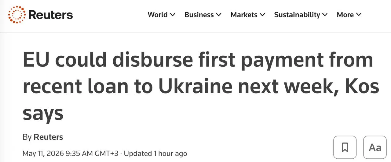 Евросоюз может выделить Украине первый транш в рамках кредита на 90 млрд евро уже на следующей неделе заявила еврокомиссар по вопросам расширения Марта Кос Я надеюсь что на следующей неделе мы сможем выделить первые транши приводит слова Кос Reuters Сайт Страна X Twitter Прислать новость фото видео Реклама на канале Помощь
