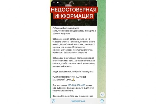 Пост с видео о страдающей собаке и сборе средств оказался фейком в Ангарске В полиции начали проверку по факту выявления информации с признаками недостоверных сведений Читать подробнее на сайте...